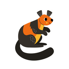 Vector illustration of cute giant squirrel isolated on white background.