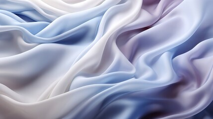 Obraz premium Elegant white and light blue silk background. Luxurious wedding concept. Generative AI