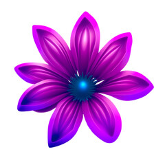 Elegant Violet Flower in Pink & Violet - Botanical Illustration with Delicate Petals