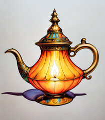 oriental lamp, Generative AI