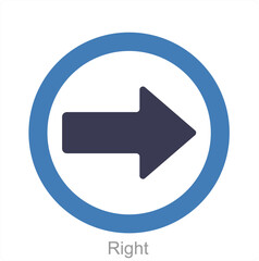 Right and way icon concept