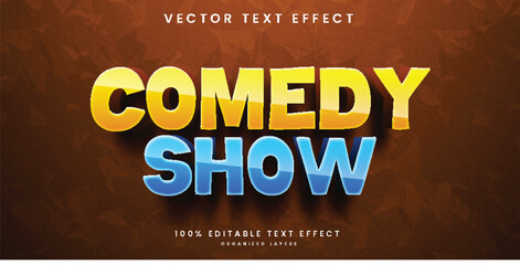 Comedy show 3d editable text effect in cartoon style