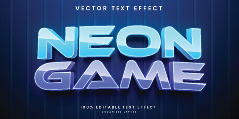 Neon 3d text effect template