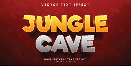 Jungle cave 3d text effect template - obrazy, fototapety, plakaty