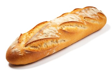 Generative AI : French loaf bread isolated on transparent or white_