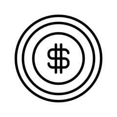 Dollar Line Style in Design Icon