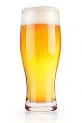 Generative AI : Glass of Light Beer isolate white background with copy space