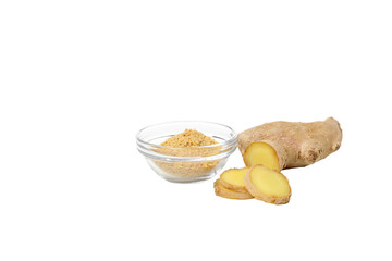 PNG,fresh and dried ginger root, isolated on white background