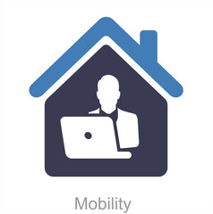 Mobility and home icon concept