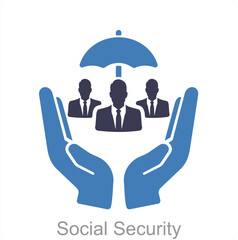 Social Security and people icon concept