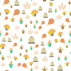 Trendy Colorful Autumn Leaves Pattern