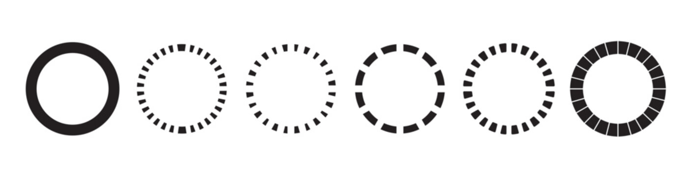 Concentric dashed line circles - Abstract geometric element on white