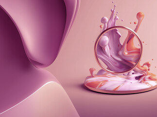 pink liquid drops on a pink background