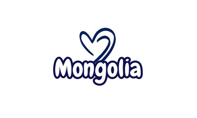 A heart-shaped design of Mongolia expresses love and pride for the country, merging patriotism with a distinctive symbol of affection.