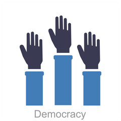 Democracy and power icon concept