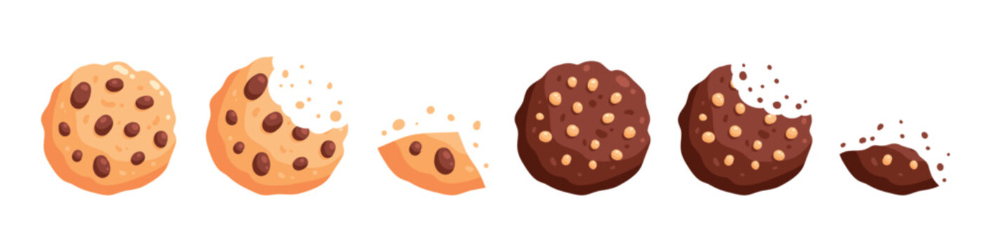 Cookies icon vector illustration isolated. Set cookie biscuit icon vector design