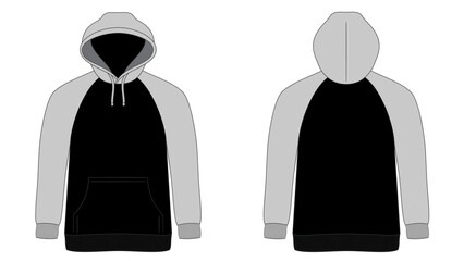 Vector apparel mockup raglan pullover hoodie