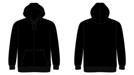Vector apparel mockup zip up hoodie - obrazy, fototapety, plakaty