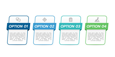 4 frames design template. Infographic 4 options to success. Vector illustration.