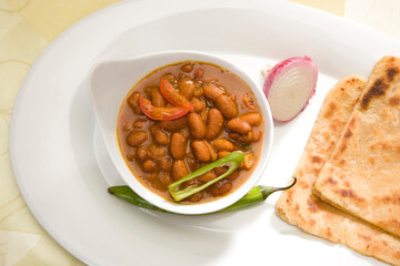 Rajma or Red kidney Beans With Partha, Indian Dish