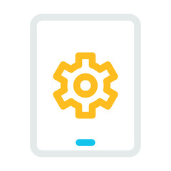 Tablet icon and technology action