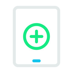 Tablet icon and technology action