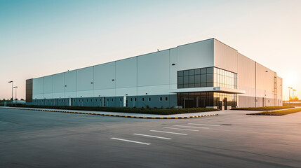 Fototapeta na wymiar Innovative modern logistics and warehousing center complex building