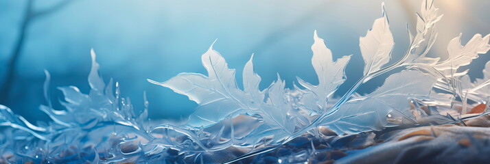 texture of a frost-covered leaf, highlighting the delicate ice formations that decorate its surface.