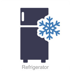 Refrigerator  and food icon concept 
