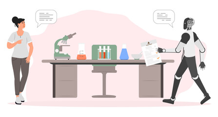 Girl Medical Test Robot Medicine Automated Robotic