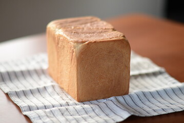 A homemade pullman loaf bread.