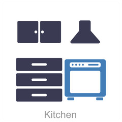 Kitchen and counter icon concept