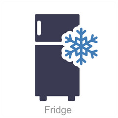Fridge and cold icon concept 
