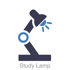 Study Lamp and lamp icon concept 