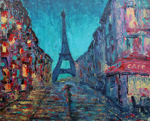 Paris Evening - original art painting - 674523270