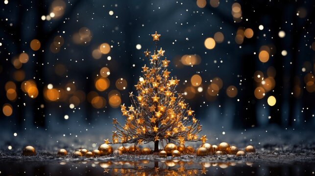 A Christmas Tree Adorned With Bright Lights Tree, Background Images , Hd Wallpapers, Background Image