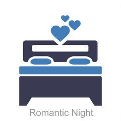 Romantic Night and love icon concept 