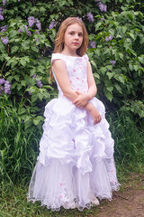 Obraz na płótnie Canvas Portrait. A beautiful, elegant girl. The child is a model.