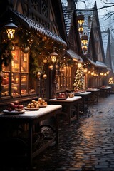 Fototapeta na wymiar Christmas market in the old town of Gdansk, Poland.