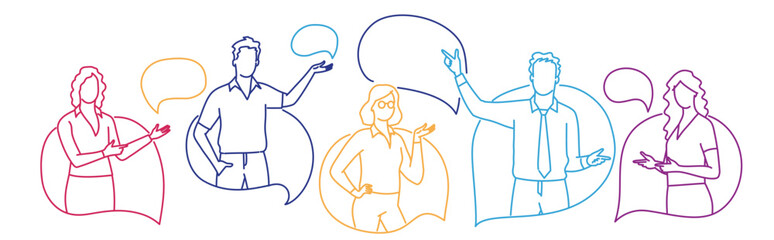 Business people group chat communication bubble. - obrazy, fototapety, plakaty