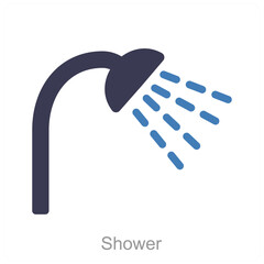 Shower and bath icon concept 
