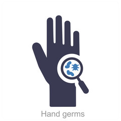 Hand Germs and drop icon concept 