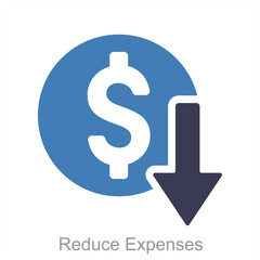 Reduce Expenses and low icon concept 