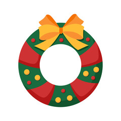 Christmas wreath isolated on white. Christmas concept.	
