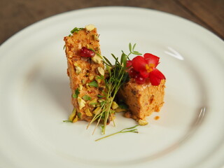 paprika cream with condiments and seeds