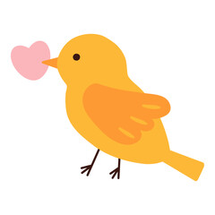 ハートをプレゼントする鳥