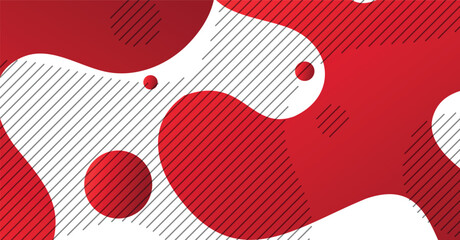 Abstract liquid wave background with red and white gradient color background