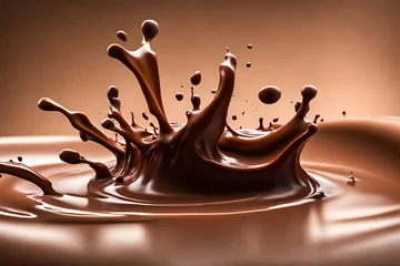 Poster Im Rahmen Close up of a chocolate milk splash © Stone Shoaib