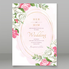 beautiful wedding invitation with floral frame