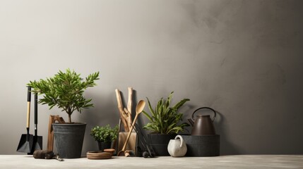 Minimal new design Gardener tools: free copy space background